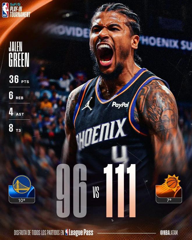 太阳力克勇士格林36分成关键先生 勇士季后赛梦